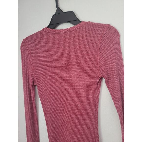 Free People Keep Your Cool Waffle Thermal Bodysuit Wild County Pink Small‎ - Picture 14 of 15